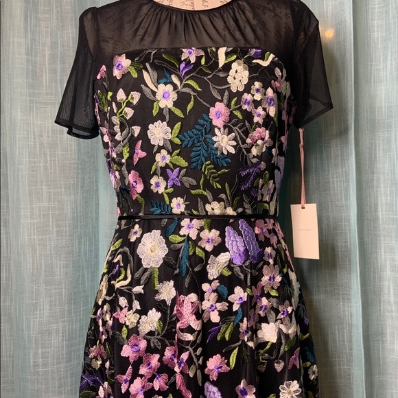 Alex Marie Floral Embroidered High Low Dress - Picture 12 of 16